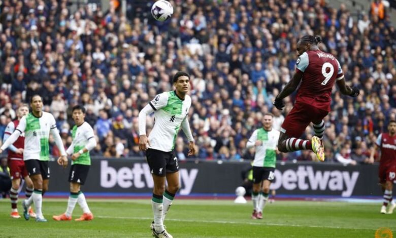 Liverpool's slim title hopes fade further with 2-2 draw at West Ham