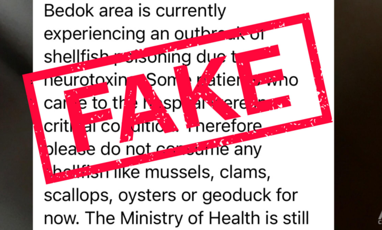 Rumours on WhatsApp about shellfish poisoning outbreak in Bedok untrue: SFA, MOH