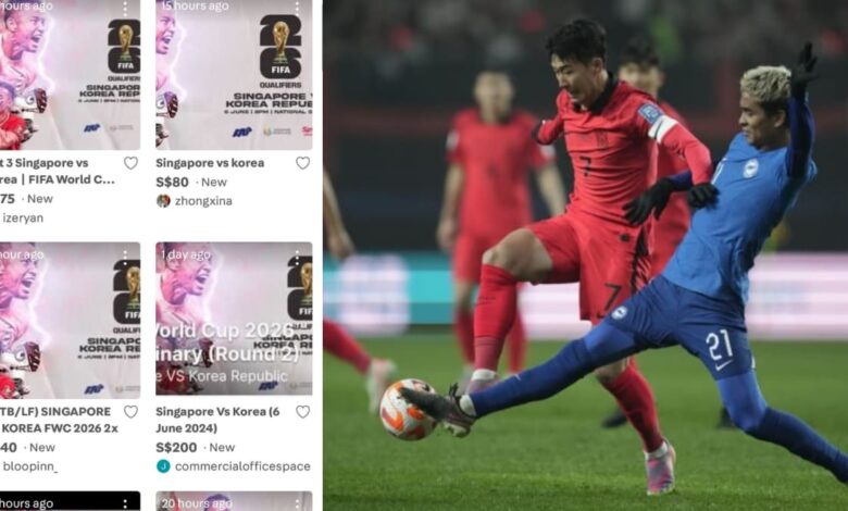 Tickets for sold-out Singapore-South Korea World Cup match going for up to 3 times the price on Carousell