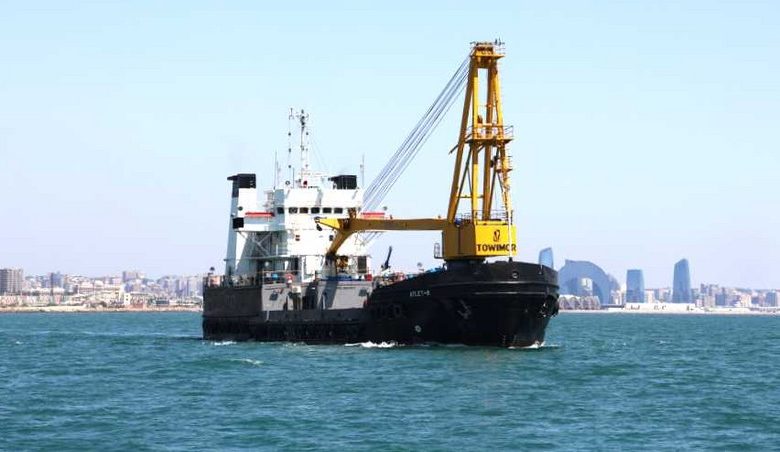 Crane vessel of Azerbaijan Caspian Shipping Company overhauled