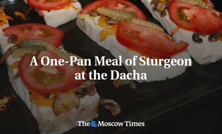 A One-Pan Meal of Sturgeon at the Dacha