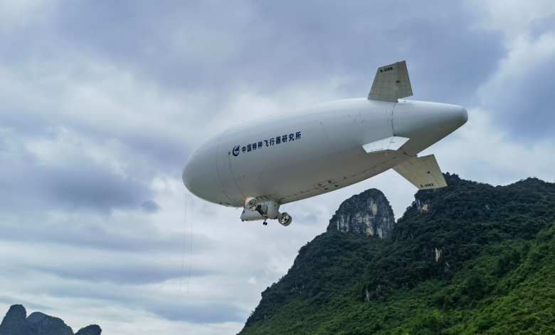 China's AS700 manned airship makes first cross-provincial ferry flight