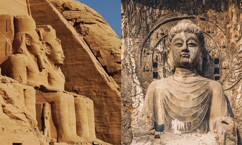 Majestic stone carvings: Abu Simbel and Longmen Grottoes