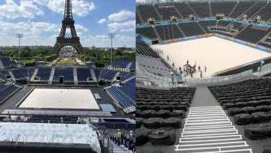 Olympic beach volleyball venues in Paris and Beijing