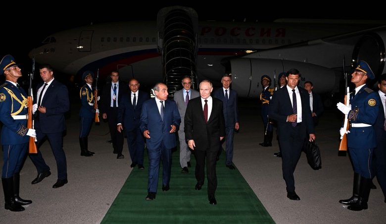 President of Russia Vladimir Putin arrives in Azerbaijan for state visit