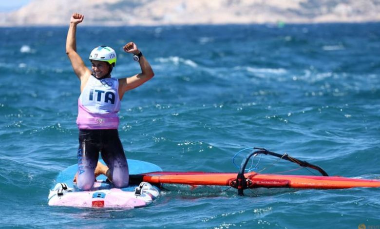 Sailing-Italy's Maggetti rallies to win gold in women's windsurfing