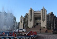 Landscaping works around Bishkek's Wedding Palace finish