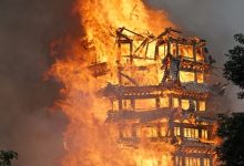 Asia's tallest wooden pagoda destroyed