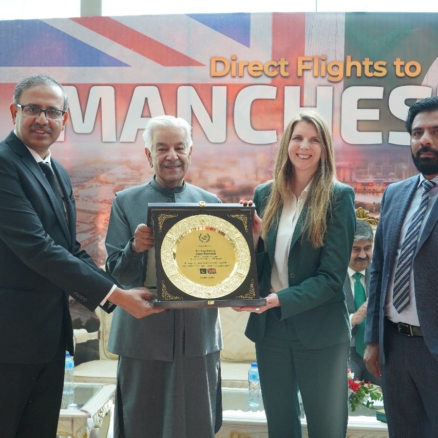 British High Commissioner Jane Marriott attends ceremony resumption of PIA flight from Islamabad to Manchester
