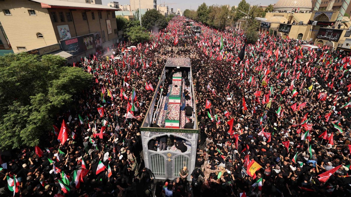 Iranians call to avenge Khamenei during Tehran funeral procession