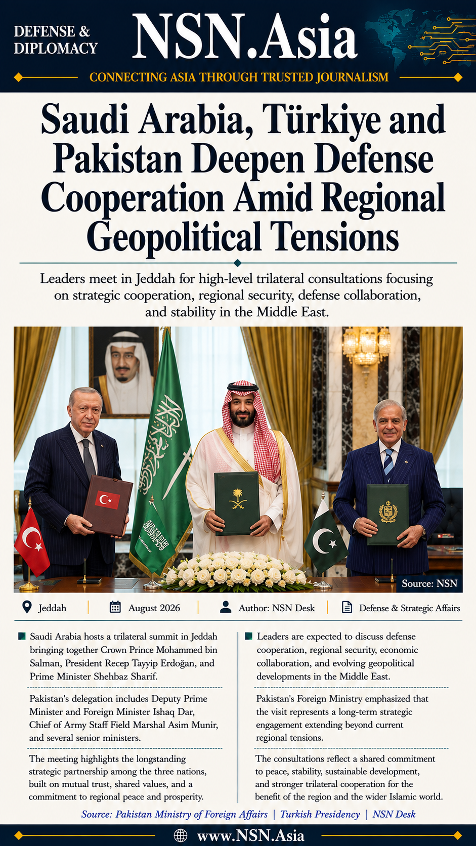 #SaudiArabia, #Türkiye and #Pakistan Deepen Defense #Cooperation Amid Regional Geopolitical Tensions NSN Asia 2026