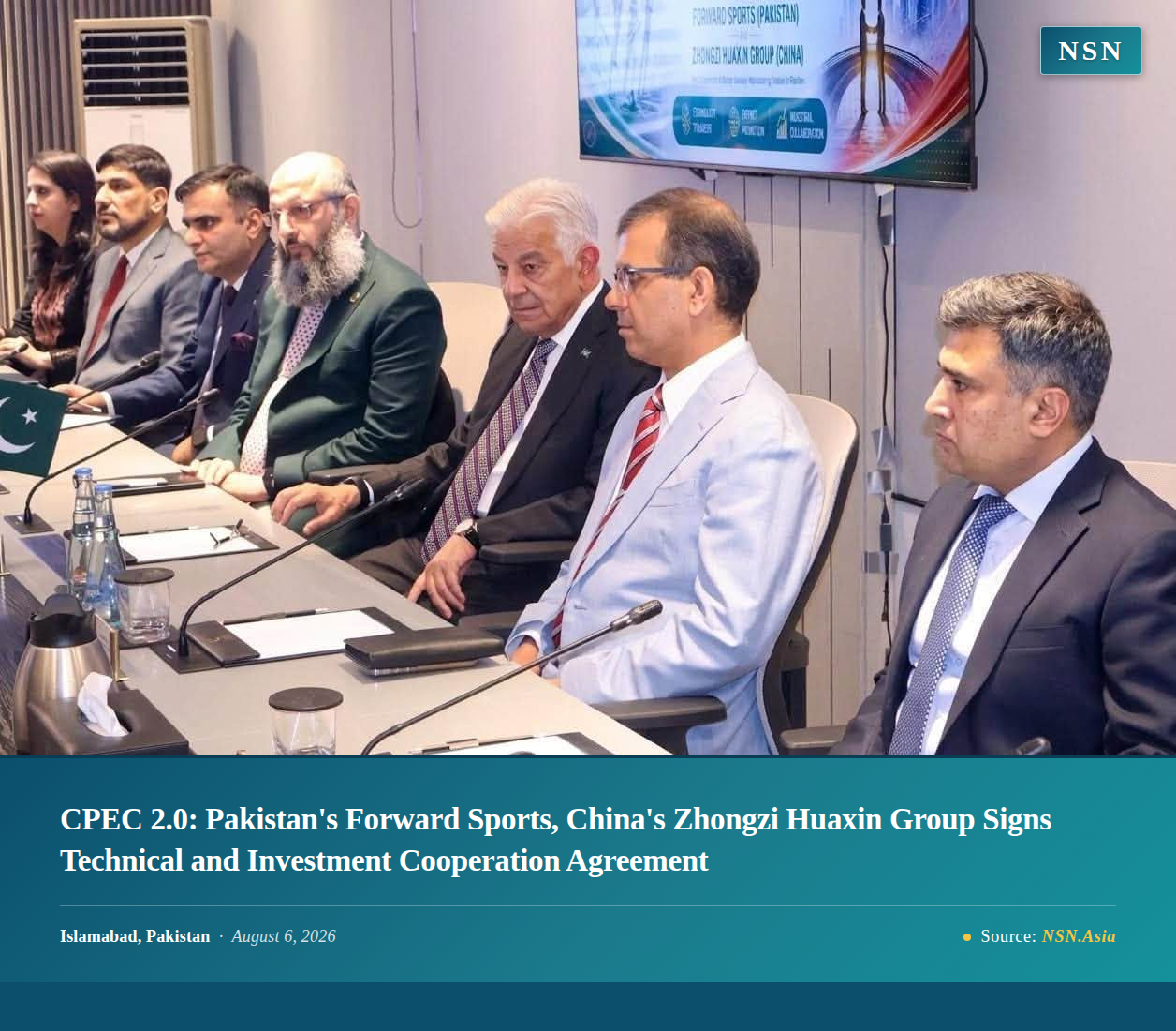 Pakistani, Chinese Firms Sign Investment Cooperation 27 CPEC 2.0: Pakistan's Forward Sports, China's Zhongzi Huaxin Group signs technical and investment cooperation agreement