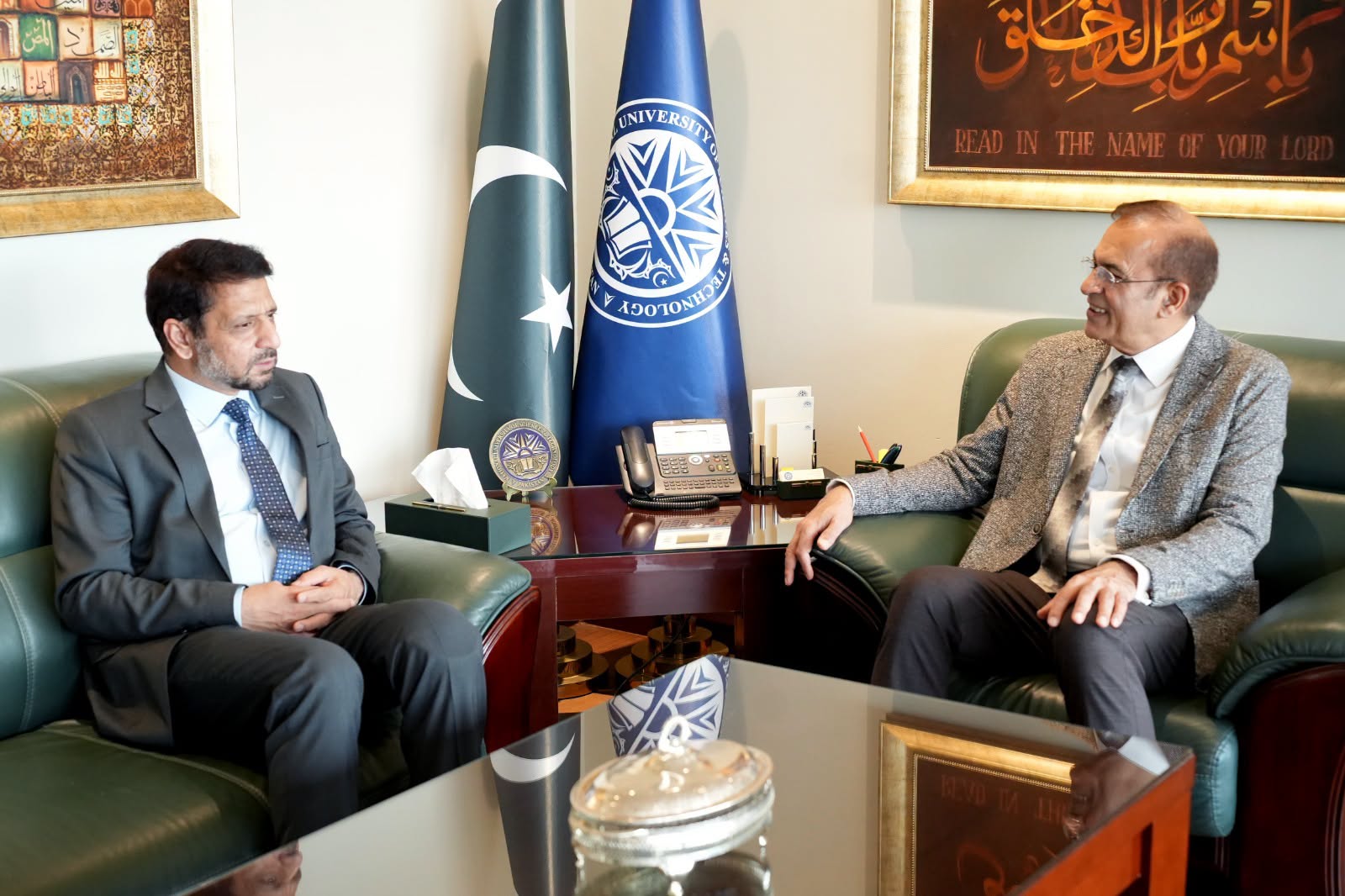 Rector, Dr Muhammad Zahid Latif, meeting with Dr Ali Asad Gilani, Ambassador designate to China, at NUST, NSN Asia 2026